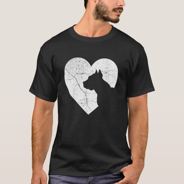 Pitbull Dog Funny Heart Valentine's Day Dog Dad Mo T Shirt (Framsida)