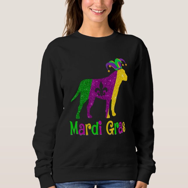 Pitbull Dog Lover Mardi Gras Carnival Jester T Shirt (Framsida)