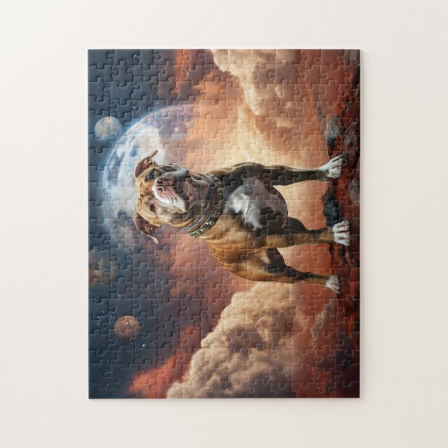 Pitbull dog on Mars on a Jigsaw Puzzle! Pussel (Vertikal)