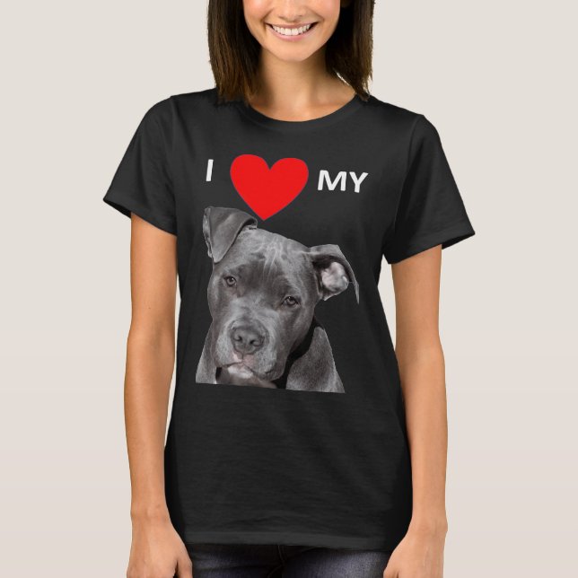Pitbull Doglover T Shirt (Framsida)