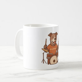Pitbull Drummer Personlig Sten Drum Kit Gift - Kaffemugg