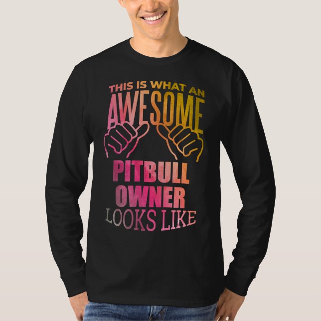 Pitbull fantastisk för ägare av Pitbull i vattenfä T Shirt (Framsida)