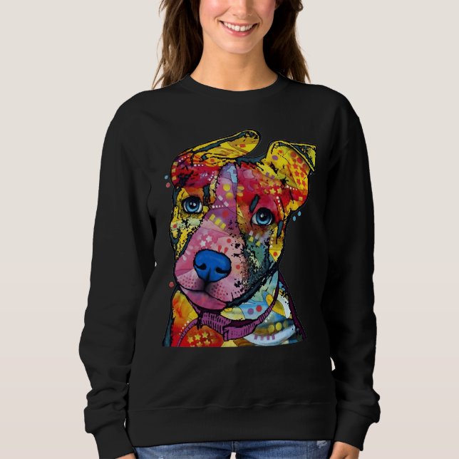 Pitbull Färg Hundälskare T Shirt (Framsida)