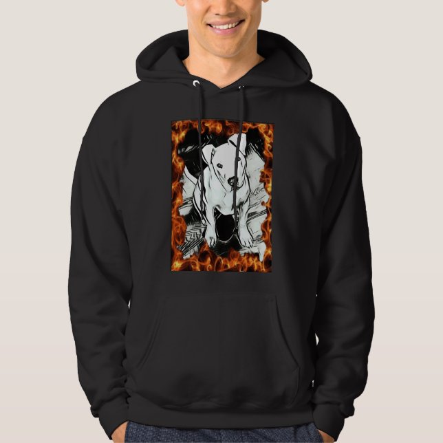 Pitbull Flames Hoodie (Framsida)
