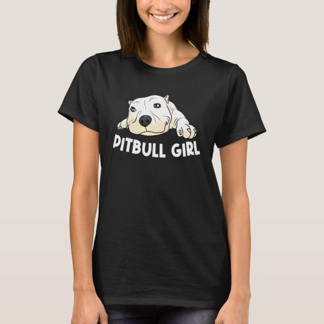 Pitbull för hundvalpar av honungstyp för flickor,  t shirt (Framsida)
