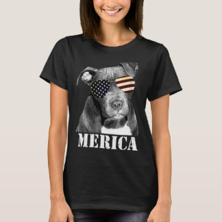 Pitbull Funny Patriotic Hund Usa Sol Glass T Shirt