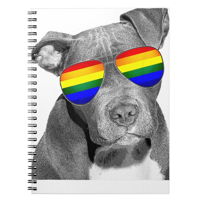 Pitbull Gay pride Hund Clothing LGBT Funny Gift Ra Anteckningsbok (Framsidan)