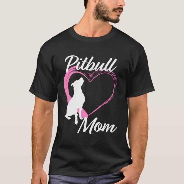 Pitbull Gift for Pitbull Älskare Cute Pitbull Mamm T Shirt (Framsida)