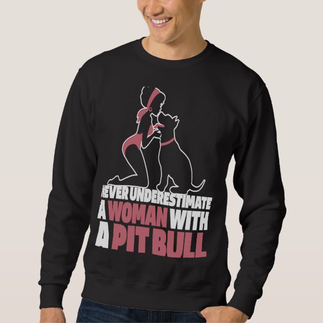Pitbull Girl Hund aveln Pitbull Ban Lång Ärmad Tröja (Framsida)