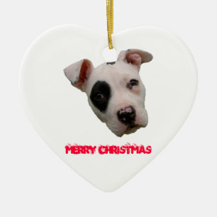 Pitbull god jul julgransprydnad keramik