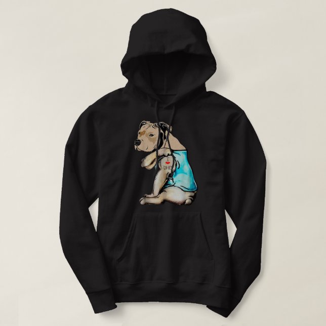 Pitbull Grammy Pit Bull Terrier Hund Pibble Mor' Hoodie (Design framsida)