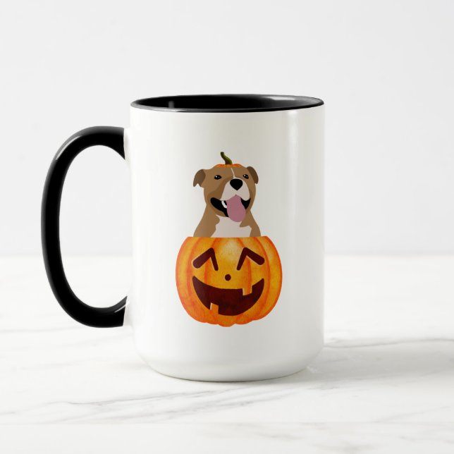 Pitbull Halloween Coffee Mugg (Vänster)