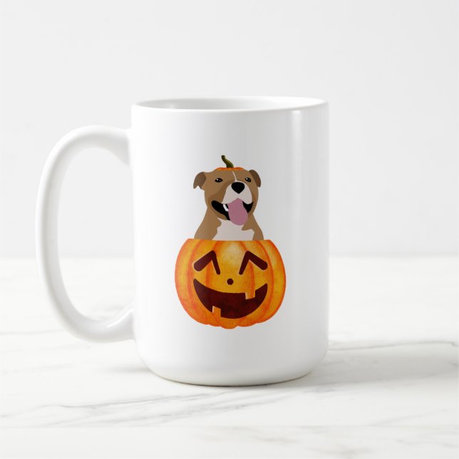 Pitbull Halloween Coffee Mugg (Vänster)