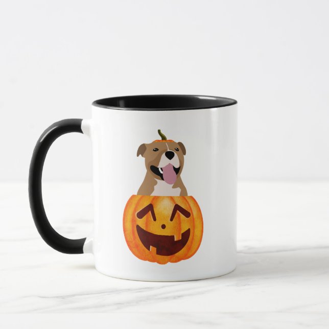 Pitbull Halloween Coffee Mugg (Vänster)