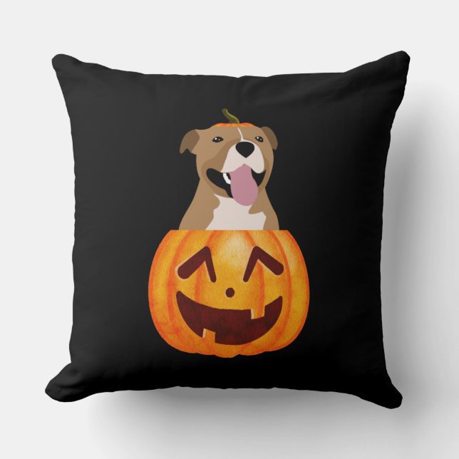 Pitbull Halloween Kudde (Framsida)