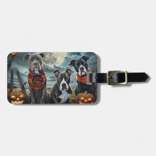 Pitbull Halloween Kuslig Bagagebricka