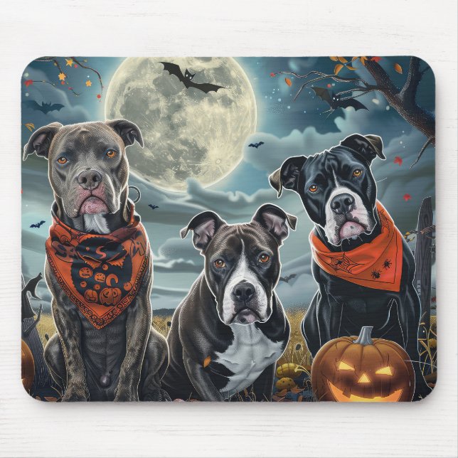 Pitbull Halloween Spooky Musmatta (Framsidan)