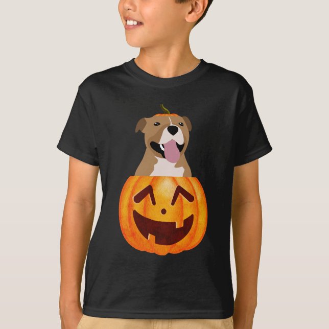Pitbull Halloween T-Shirt (Framsida)