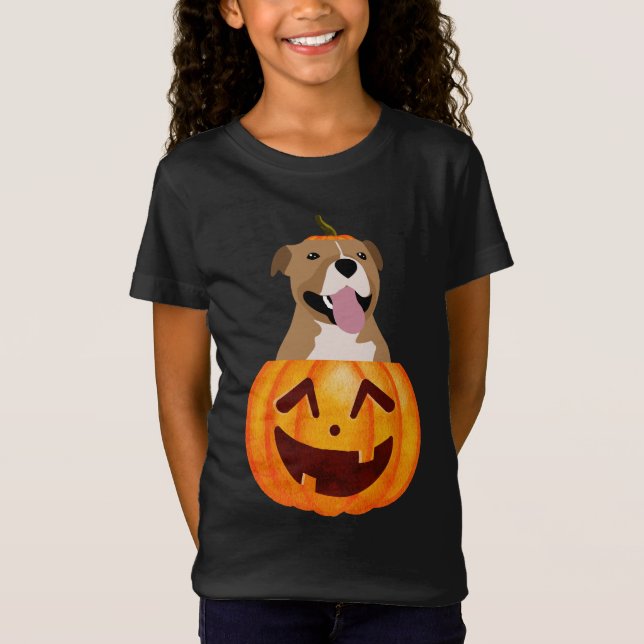 Pitbull Halloween T-Shirt (Framsida)
