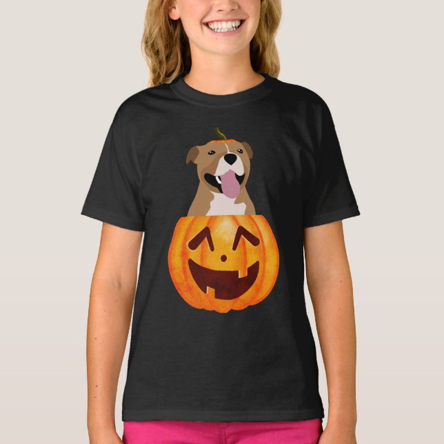 Pitbull Halloween T-Shirt (Framsida)