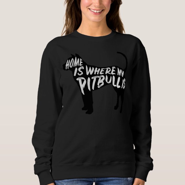 Pitbull Home är där min T Shirt (Framsida)