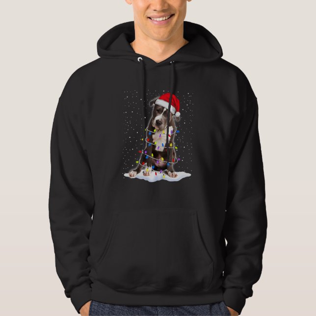 Pitbull Hund 2 Hoodie (Framsida)