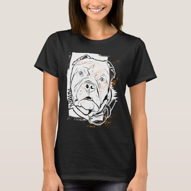 Pitbull Hund 4 T Shirt (Framsida)