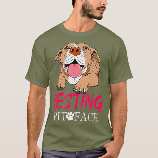 Pitbull Hund älskare Hund Rädding T Shirt (Framsida)