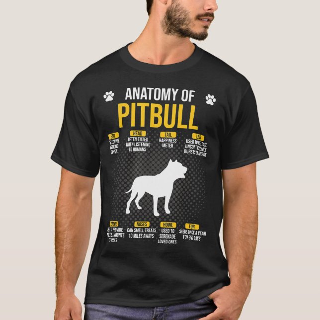Pitbull-Hund anatomi - ny T Shirt (Framsida)
