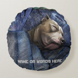 Pitbull Hund Angel Sympathy Loss Condolence Rund Kudde