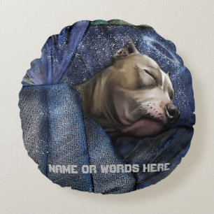 Pitbull Hund Angel Sympathy Loss Condolence Rund Kudde