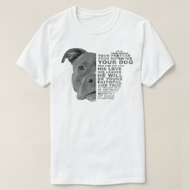Pitbull-Hund att han är din vän din partner T Shirt (Design framsida)