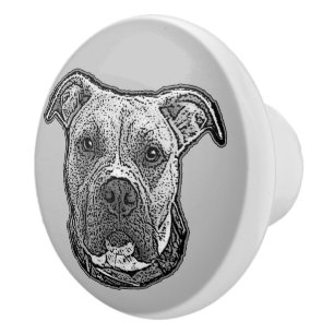 Pitbull-hund av keramiskt fack knopp