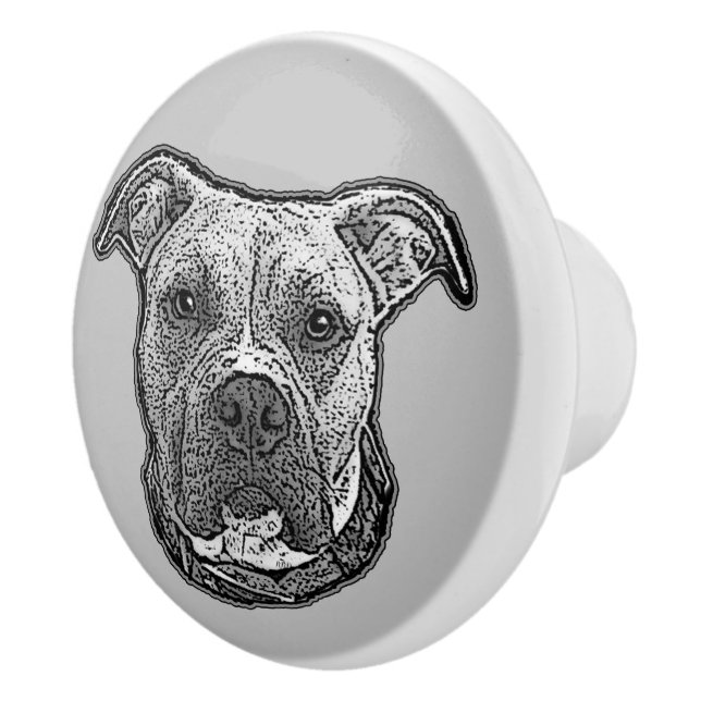 Pitbull-hund av keramiskt fack knopp (Höger)
