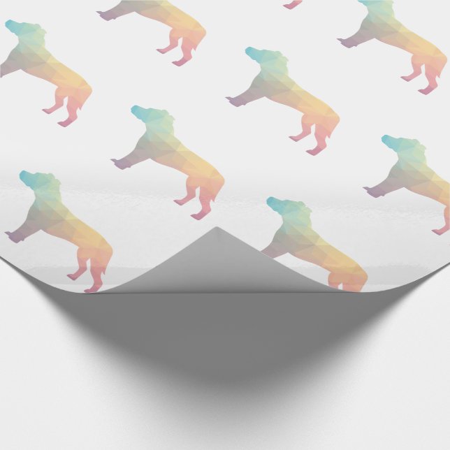 Pitbull Hund aveln Silhouette Geometric Pastel Presentpapper (Hörn)