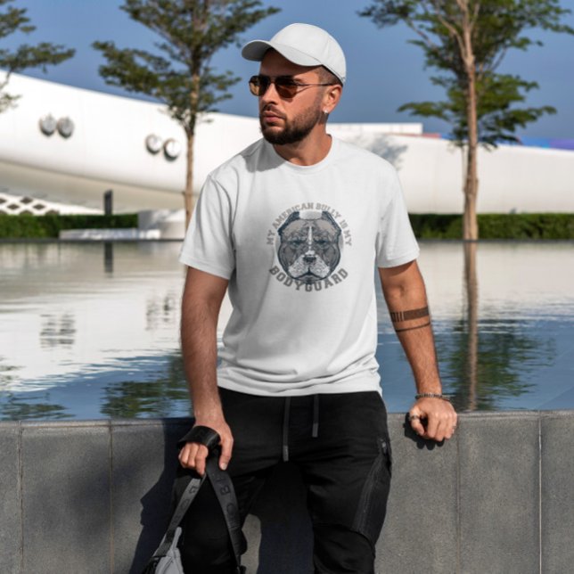 Pitbull Hund Bodyvakt-offert T Shirt (Skapare uppladdad)