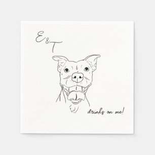 Pitbull Hund Cocktail bröllop napkins Pappersservett