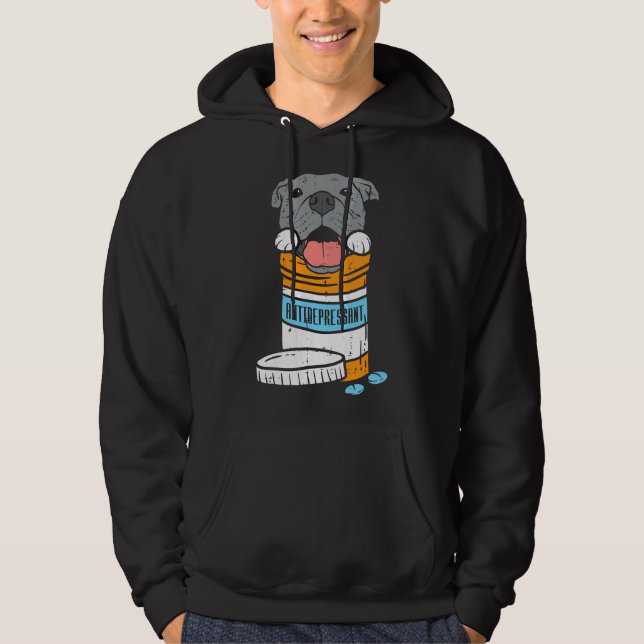 Pitbull Hund Essential 64 Hoodie (Framsida)