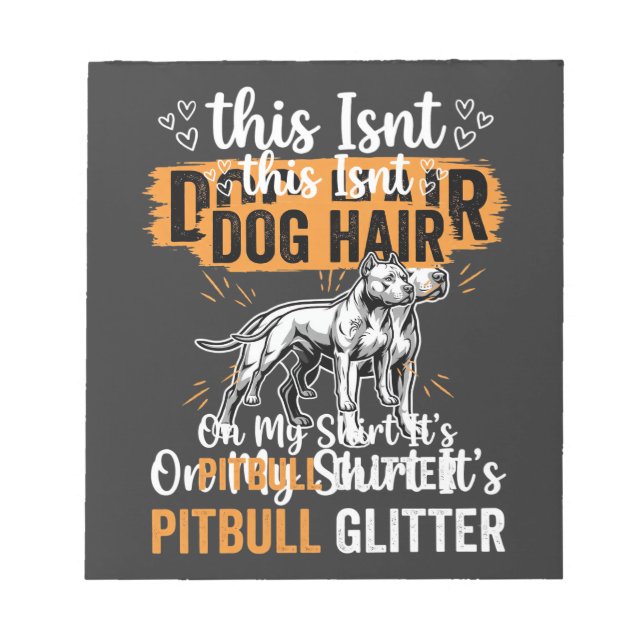 Pitbull Hund Hår Glitter Rolig Hund Anteckningsblock (Framsida)