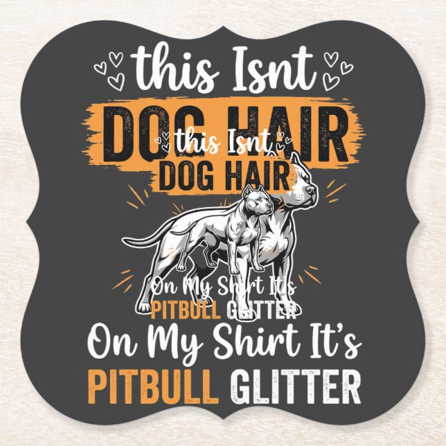 Pitbull Hund Hår Glitter Rolig Hund Underlägg Papper (Framsida)