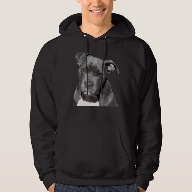 Pitbull Hund Hoodie (Framsida)