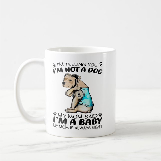 Pitbull Hund I Kärlek Mamma Tattoo Pitbull Hund äl Kaffemugg (Vänster)