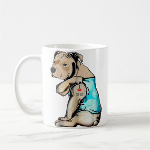 Pitbull Hund I Kärlek Pappa Tattofunny Family Kaffemugg