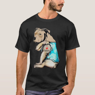 Pitbull Hund I Kärlek pappa Tattoo Funny pappa Pit T Shirt
