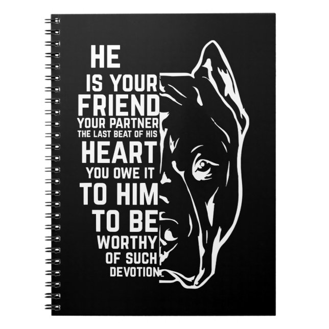 Pitbull Hund inspirational Pitbull Hund Devotion 4 Anteckningsbok (Framsidan)