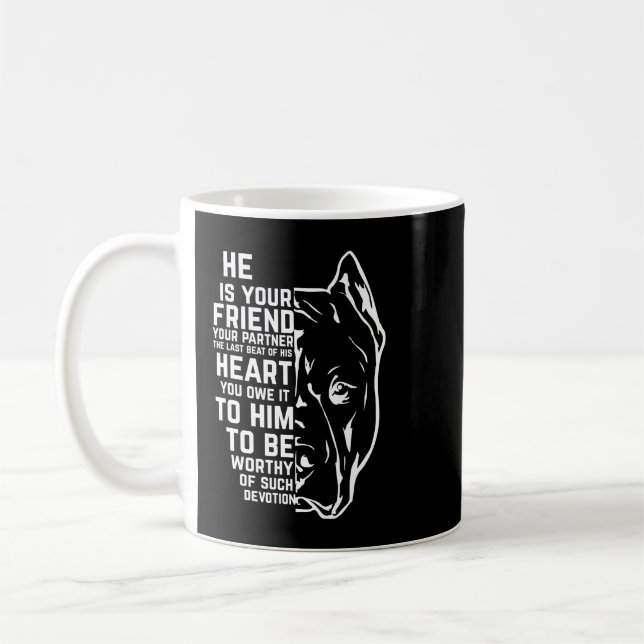 Pitbull Hund inspirational Pitbull Hund Devotion 4 Kaffemugg (Vänster)