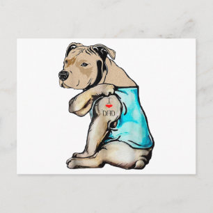 Pitbull Hund Jag älskar Pappa Tatoo Rolnig Familj Vykort