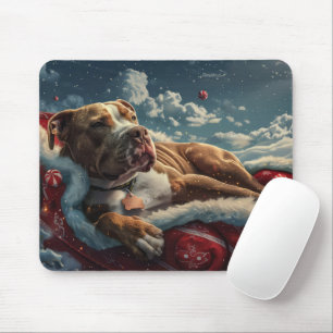 Pitbull Hund Jul Festlig Musmatta
