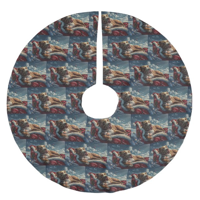 Pitbull Hund julafton Julgransmatta Borstad Polyester (Framsidan)