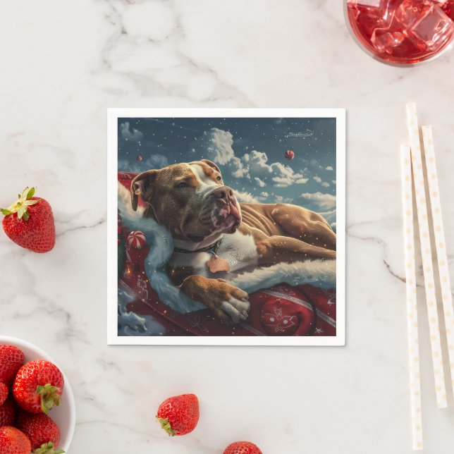 Pitbull Hund julafton Pappersservett (Insitu)
